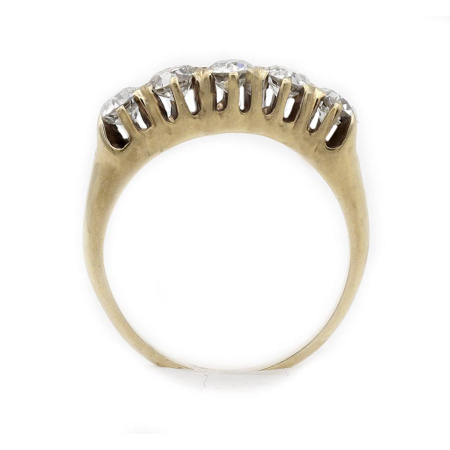 Victorian Diamond Wedding Ring in 10K Yellow Gold | Circa 1900s