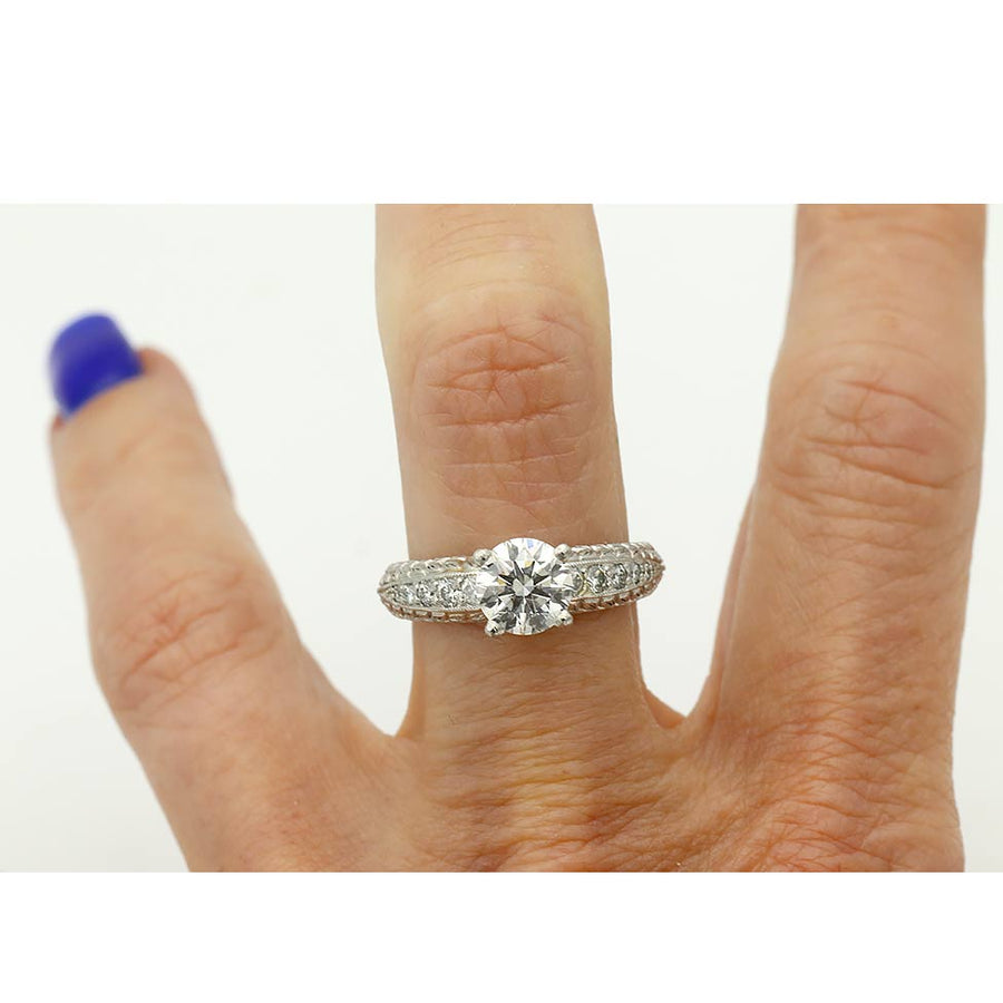 Vintage Scott Kay 1.28 Carat Lab Grown Diamond Engagement Ring in Platinum | IGI F/VS1
