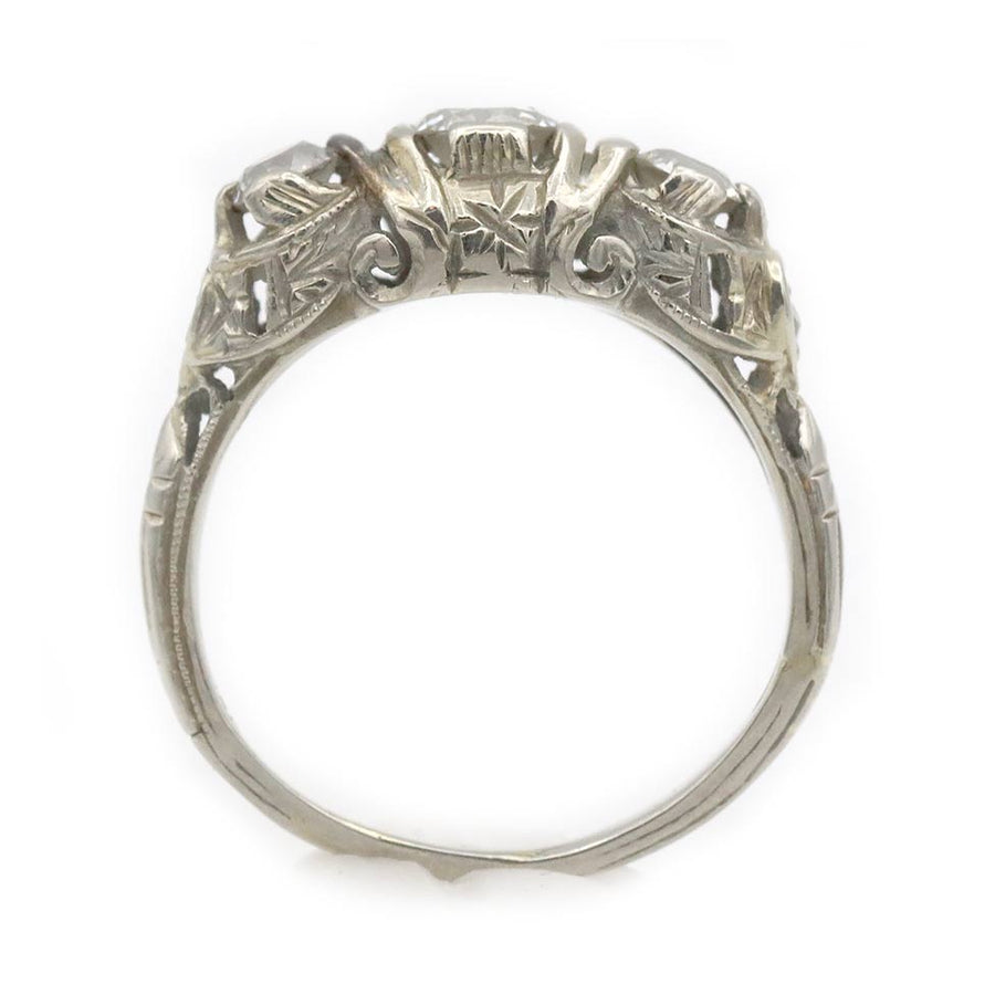 Art Deco .80 CTW Three-Stone Old European Cut Diamond Engagement Ring