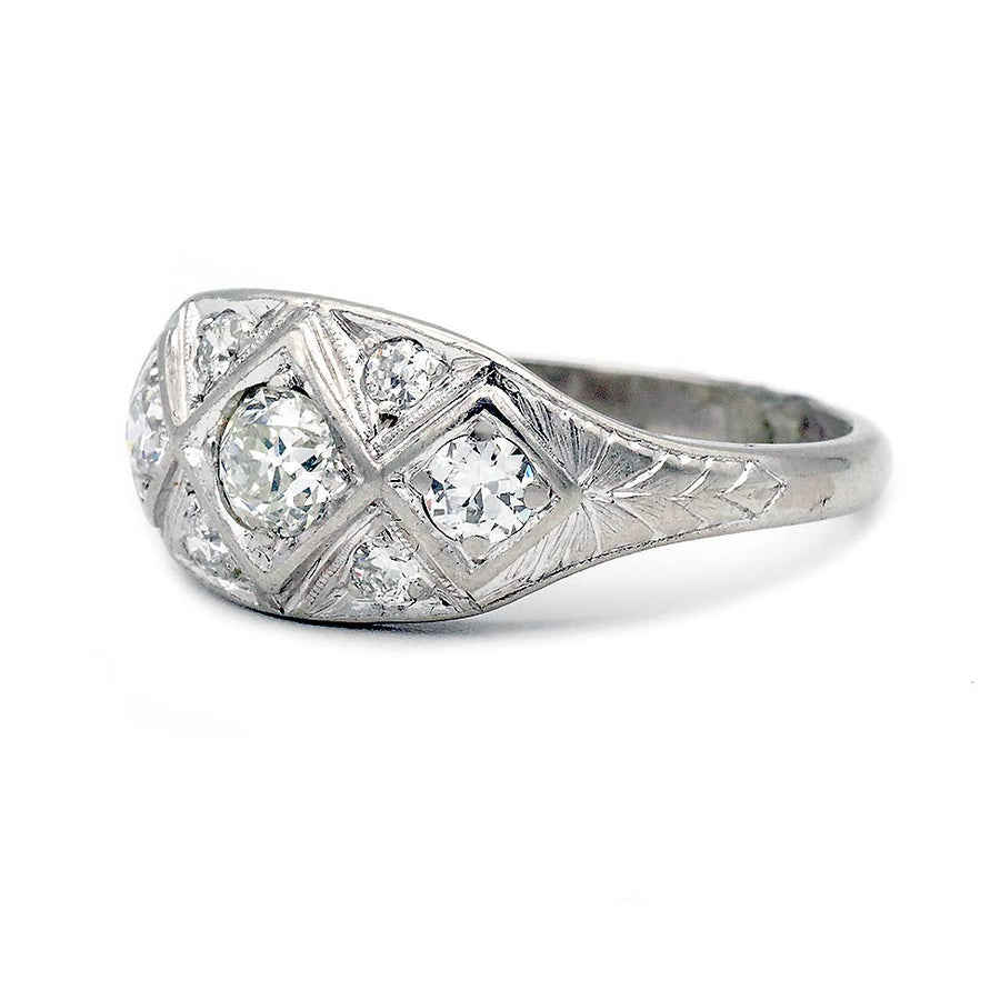 The Justine Ring | .65 CTW Geometric Art Deco Diamond Engagement Ring
