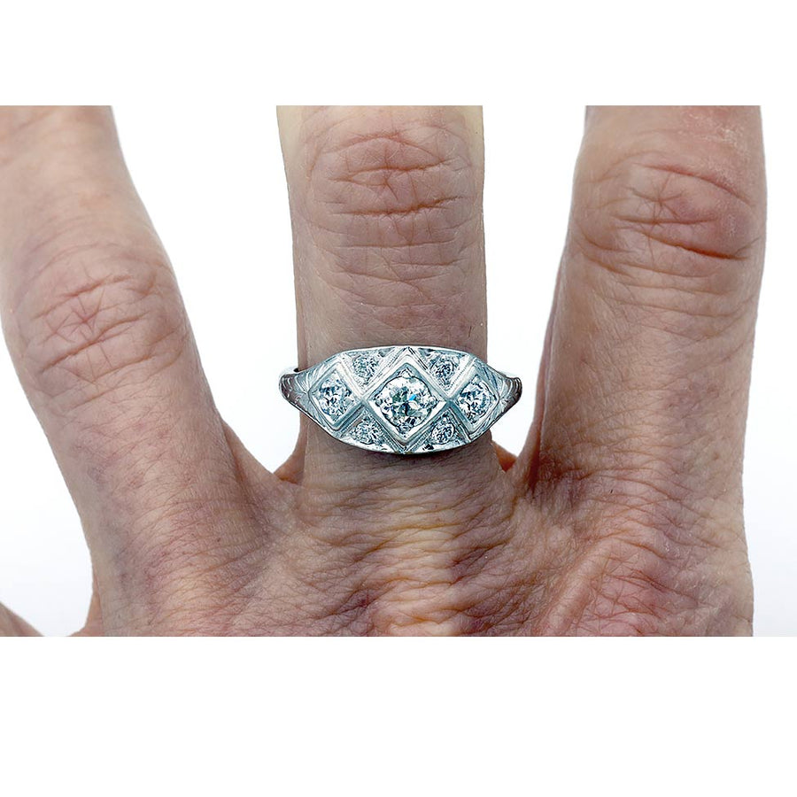 The Justine Ring | .65 CTW Geometric Art Deco Diamond Engagement Ring