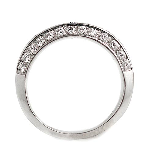 Vintage Platinum Diamond Wedding Band with Side Gallery Circa 1990s