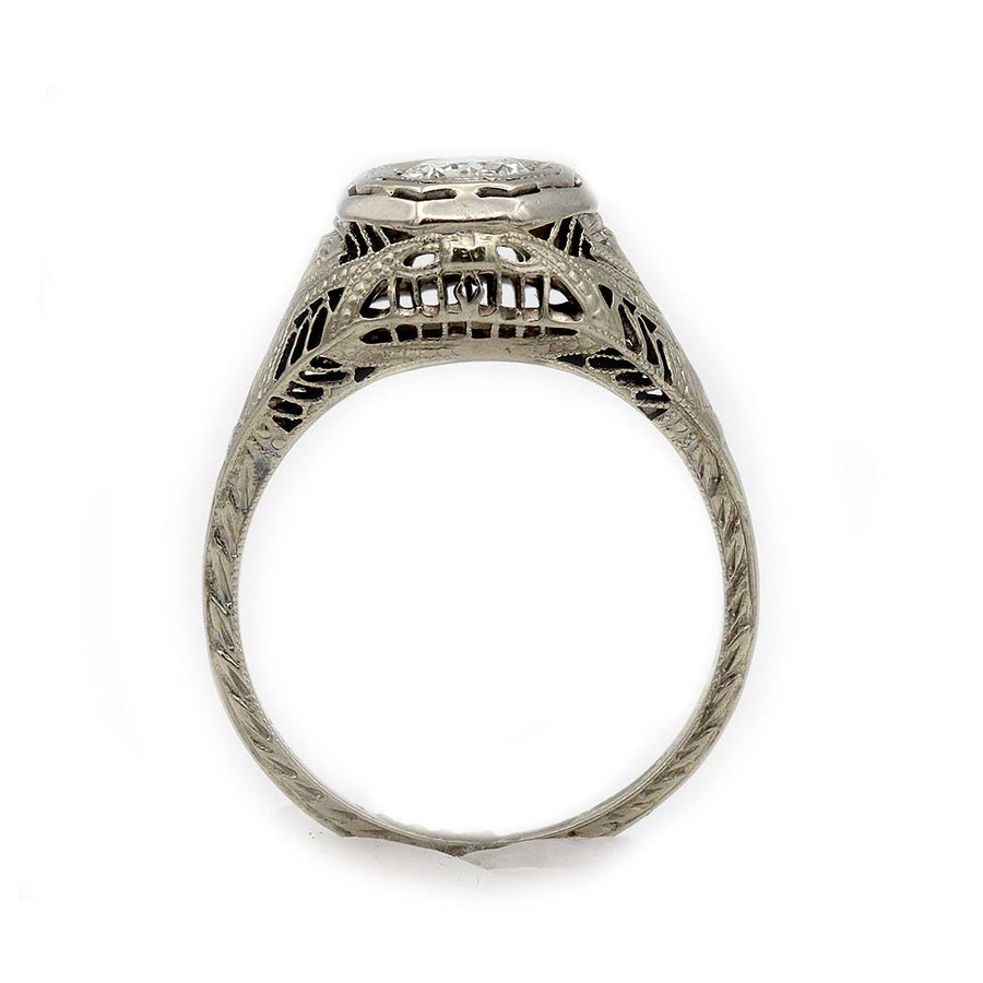 The Pamie Ring | Original 1920s Edwardian GIA .37ct Old European Cut Diamond