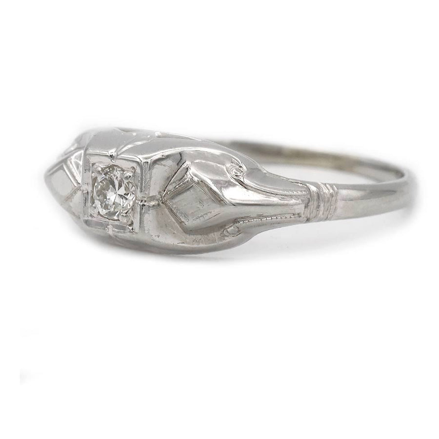 Vintage .15ct Old European Cut Diamond - 18k White Gold - Circa 1920s
