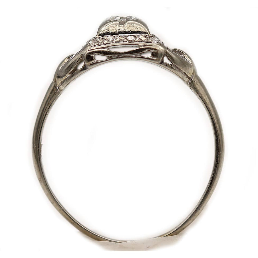 Antique .55 CTW Bezel Set Rectangular Diamond Art Deco Engagement Ring - Vintage Diamond Ring