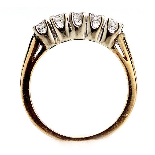 Mid-Century .90 CTW Two-Row Diamond Wedding Band | 14K Two-Tone Gold