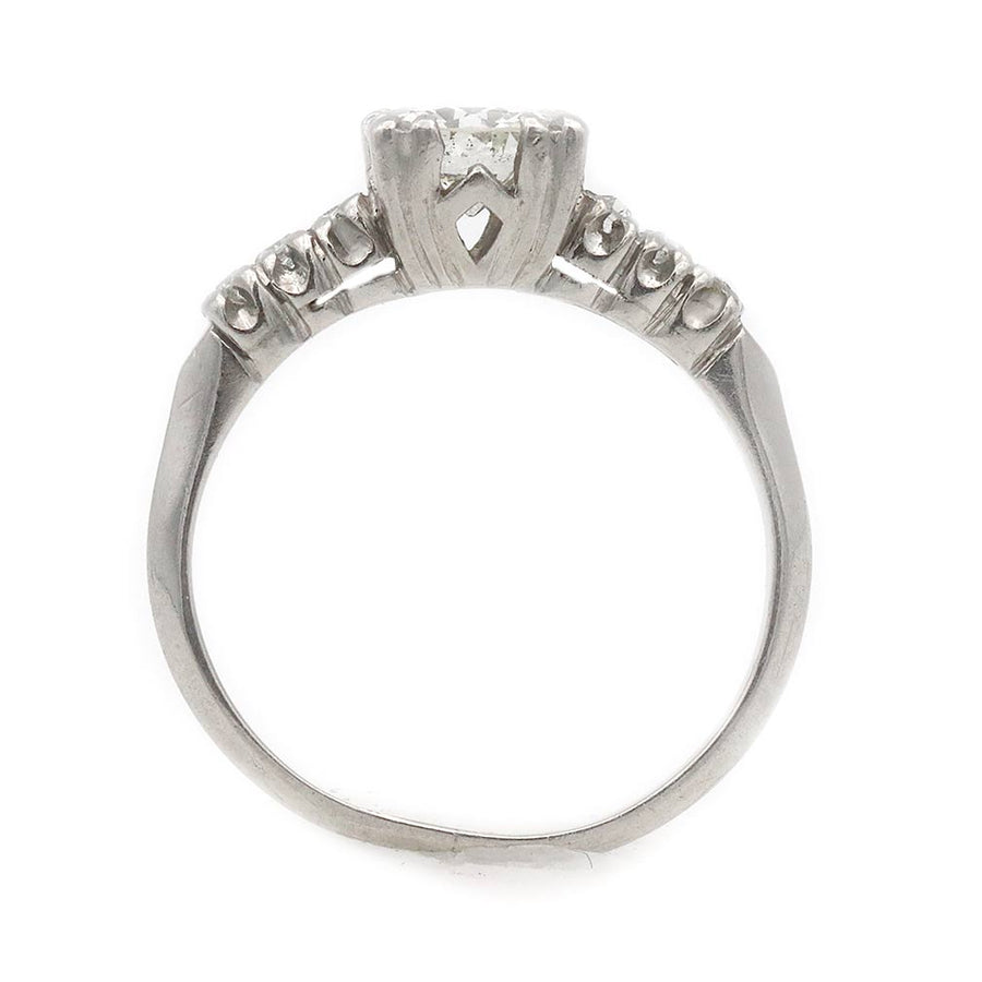 Mid-Century .87 CTW Transitional Cut Diamond Platinum Engagement Ring
