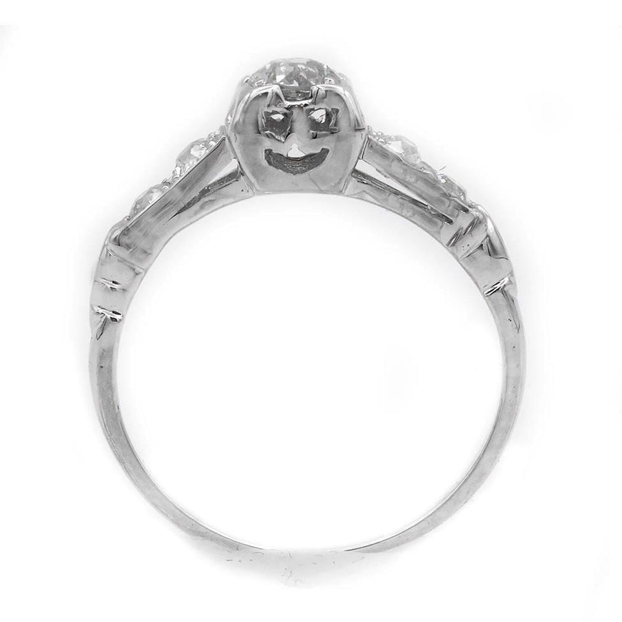 Vintage .42 CTW Five Stone Old Mine Cut Antique Engagement Ring