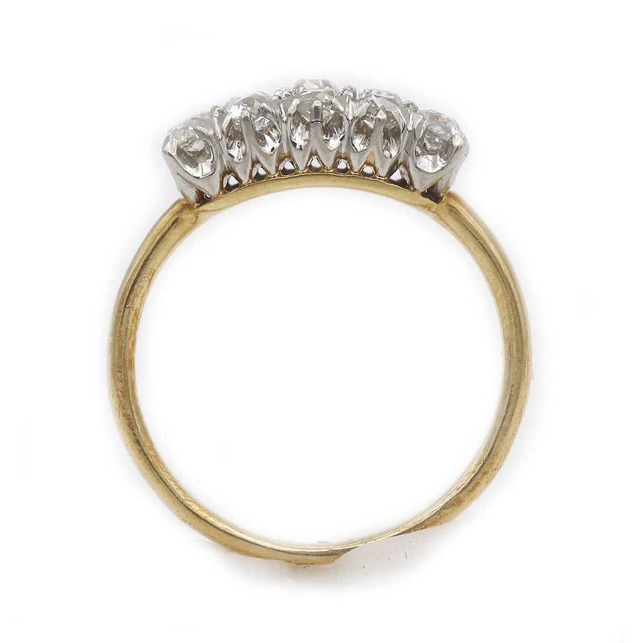 Victorian .60 CTW Mine Cut Diamond Two-Row Antique Wedding Band