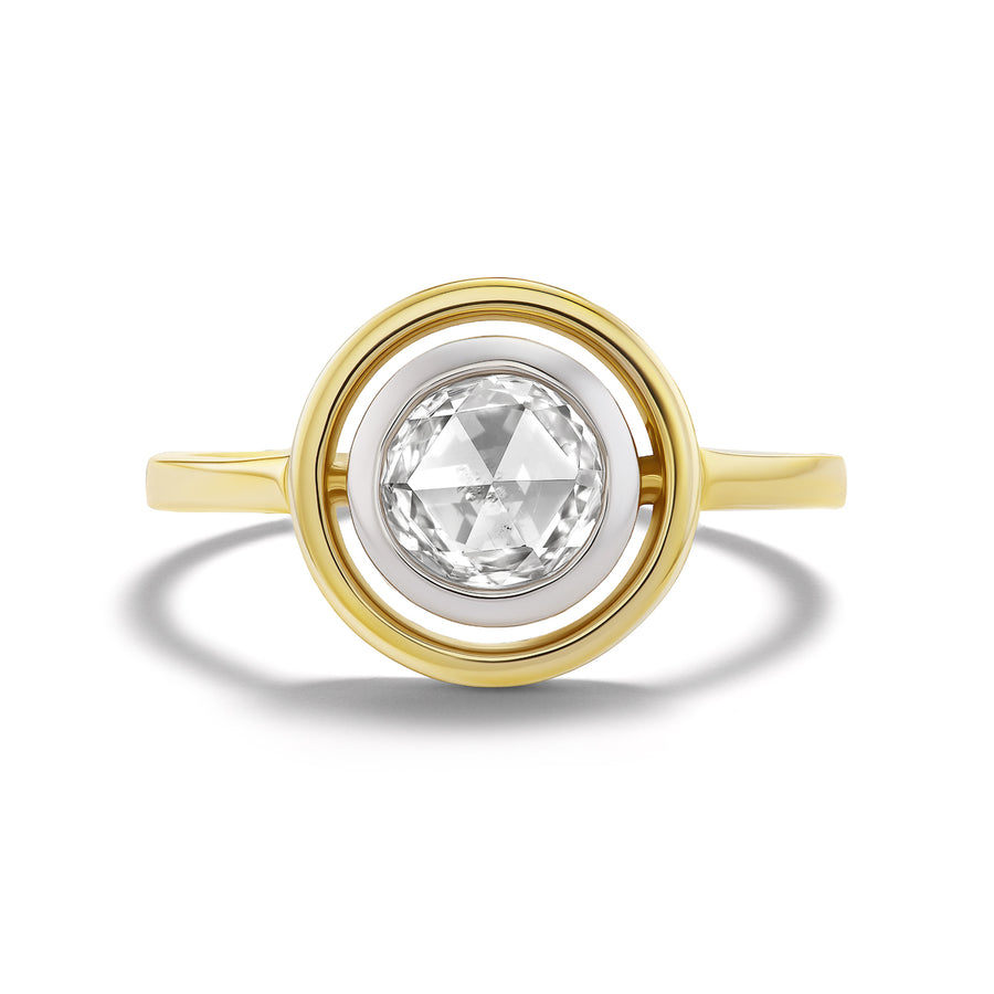Victorian-Style .73 Ct Rose Cut Diamond Bezel Engagement Ring | GIA H/SI2