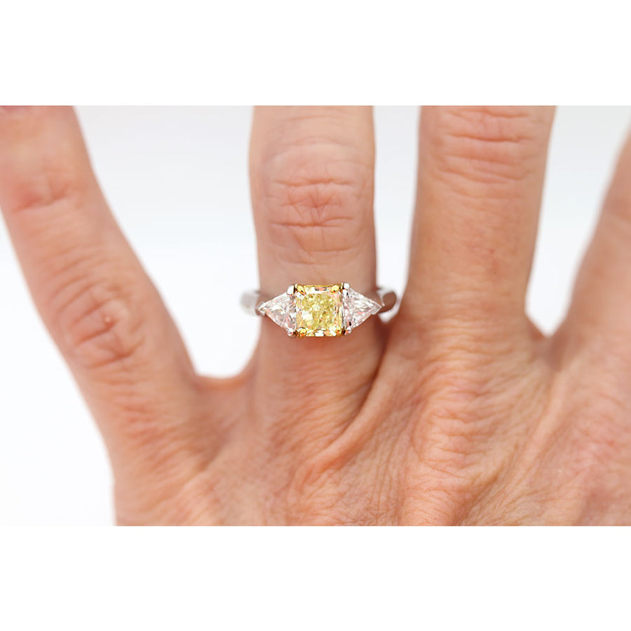 Fancy Yellow Diamond Engagement Ring 1.26 CT GIA