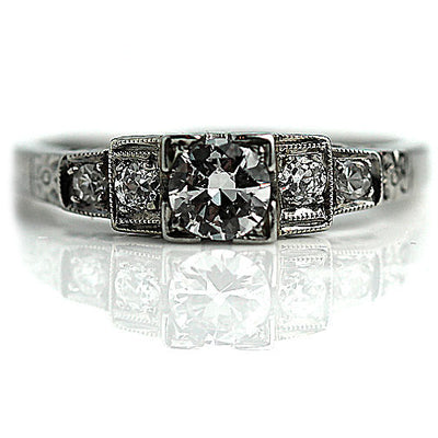 Diamond Engagement Ring with Tiered Side Diamonds