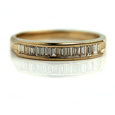 Mid-Century .55 Carat Baguette Diamond Wedding Ring
