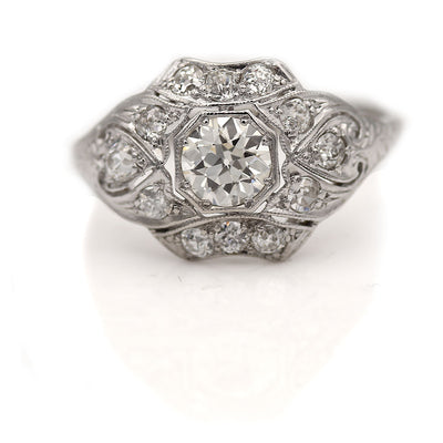 Edwardian Octagon Diamond Engagement Ring