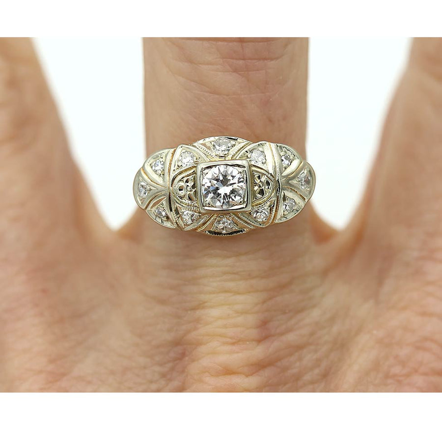Vintage Diamond Dome Ring Circa 1940s