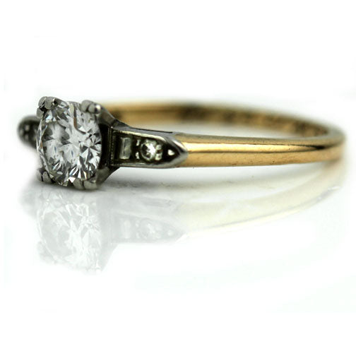J.E. Caldwell .70 CTW Round Cut Diamond Engagement Ring | Platinum & 14K G/VS1