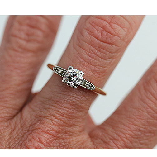 J.E. Caldwell .70 CTW Round Cut Diamond Engagement Ring | Platinum & 14K G/VS1