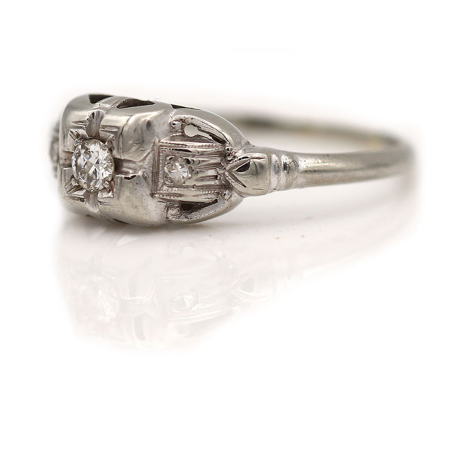 Antique Promise Ring Circa 1920s .10 Ct H/SI1