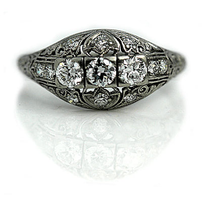 J. E. Caldwell Art Deco Diamond Engagement Ring