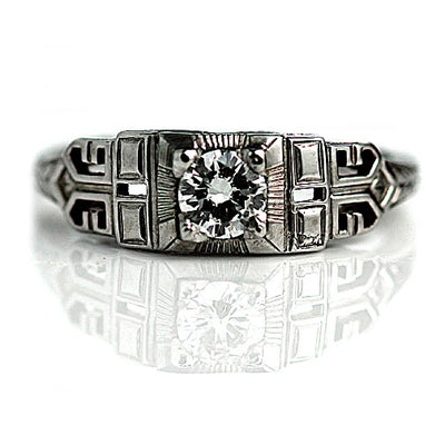 Art Deco .35 Carat Diamond Engagement Ring