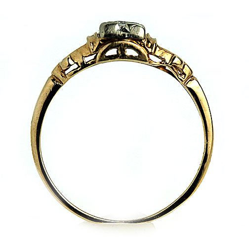 Mid-Century .05 CTW 1940s Antique Engagement Ring with Fluted Band