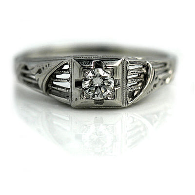 1940s Transitional Cut Diamond Engagement Ring 