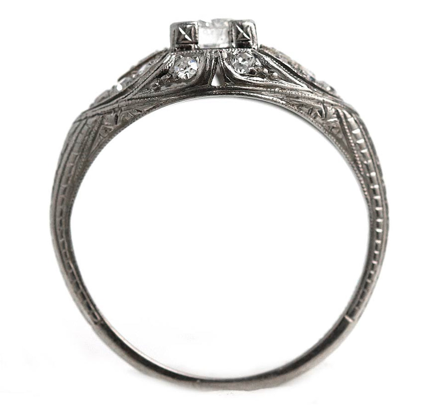 Vintage Platinum Diamond Engagement Ring