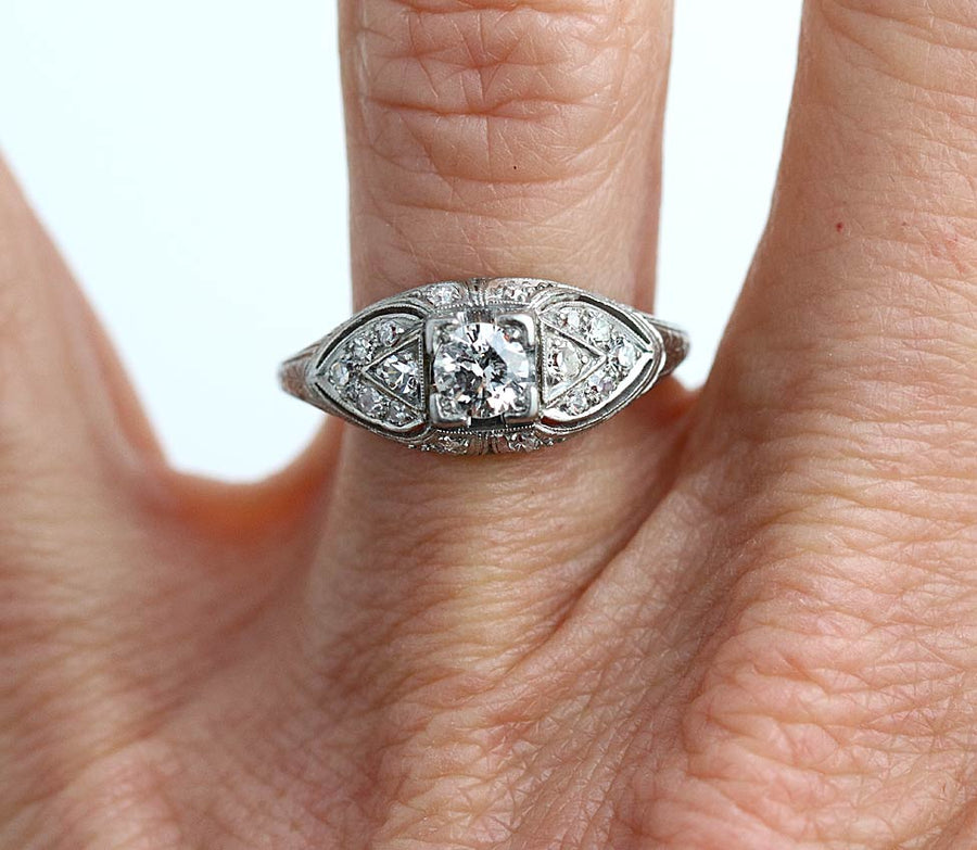Vintage Platinum Diamond Engagement Ring
