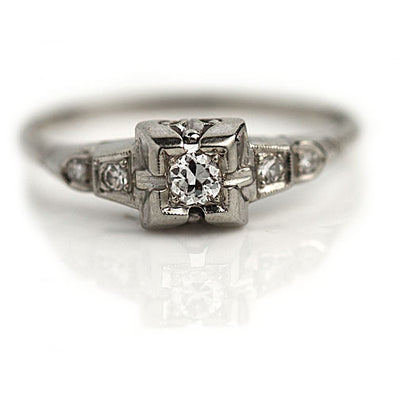 Classic Diamond Engagement Ring Circa 1930's