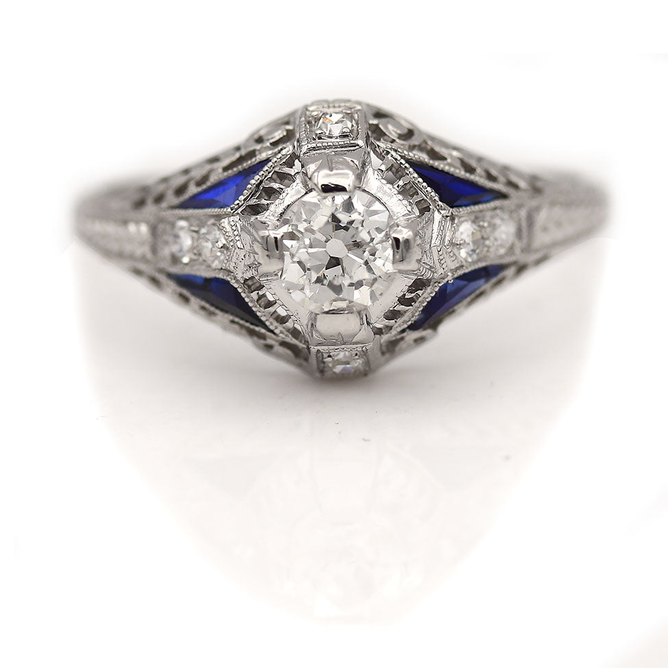 Circa diamond ring with sapphire accents Clearance