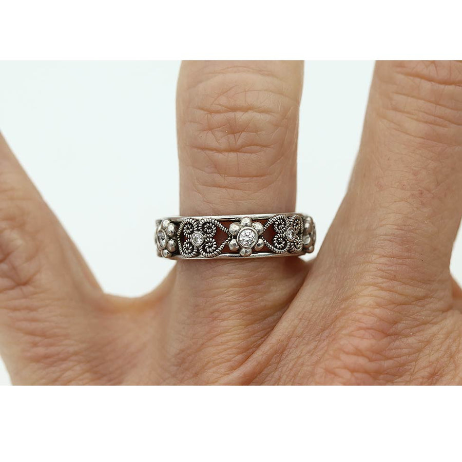 Nathan Levy .30 CTW Round Diamond Platinum Vintage Eternity Band