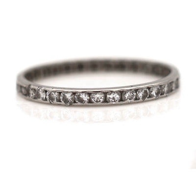 Thin Vintage Stackable Ring in Platinum