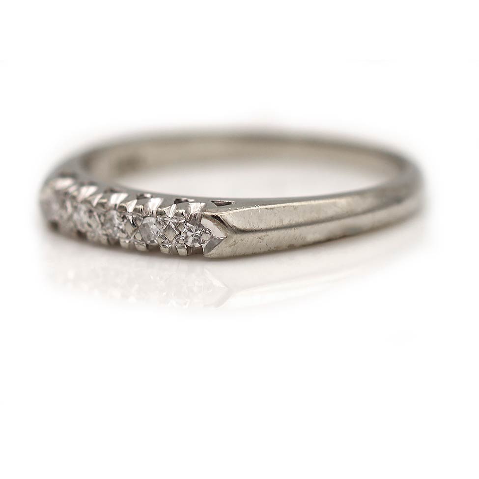 Diamond wedding band antique Clearance