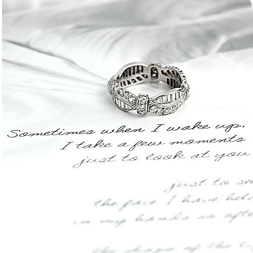 Vintage North-South Baguette & Round Diamond Eternity Band