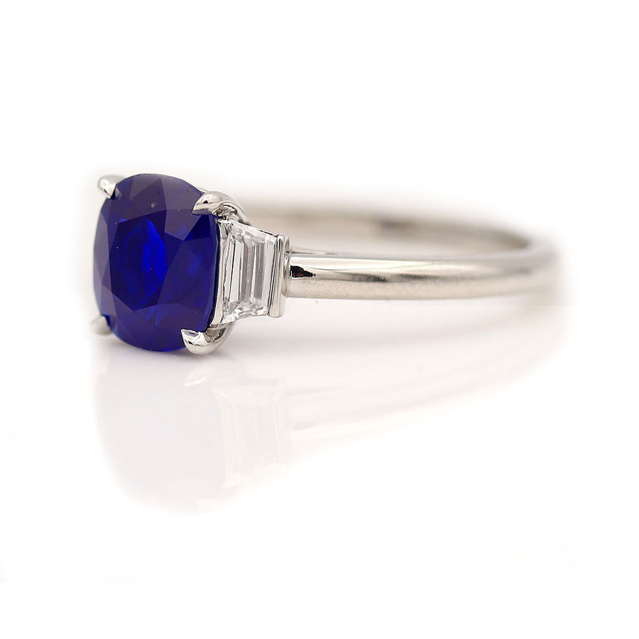 Magnificent 2.13 Carat No-Heat Kashmir Sapphire & Diamond Engagement Ring