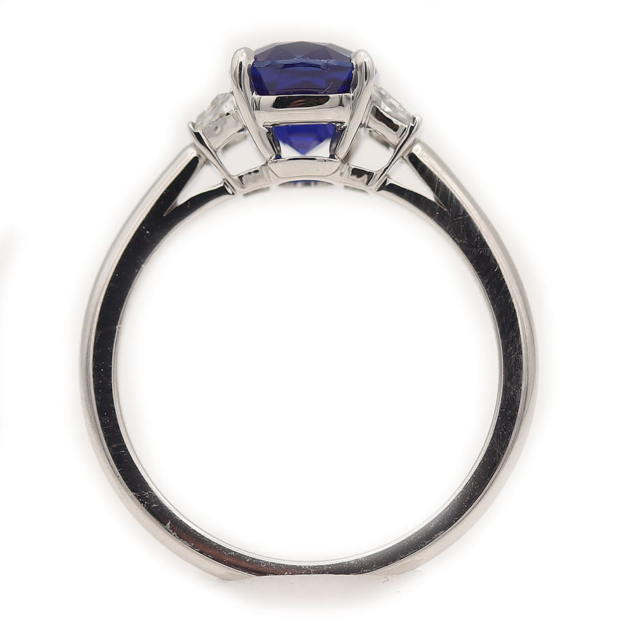 Magnificent 2.13 Carat No-Heat Kashmir Sapphire & Diamond Engagement Ring