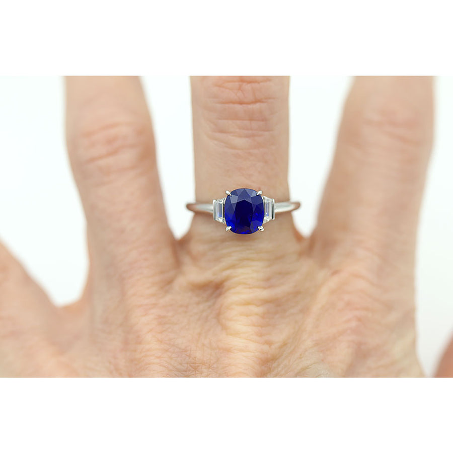 Magnificent 2.13 Carat No-Heat Kashmir Sapphire & Diamond Engagement Ring