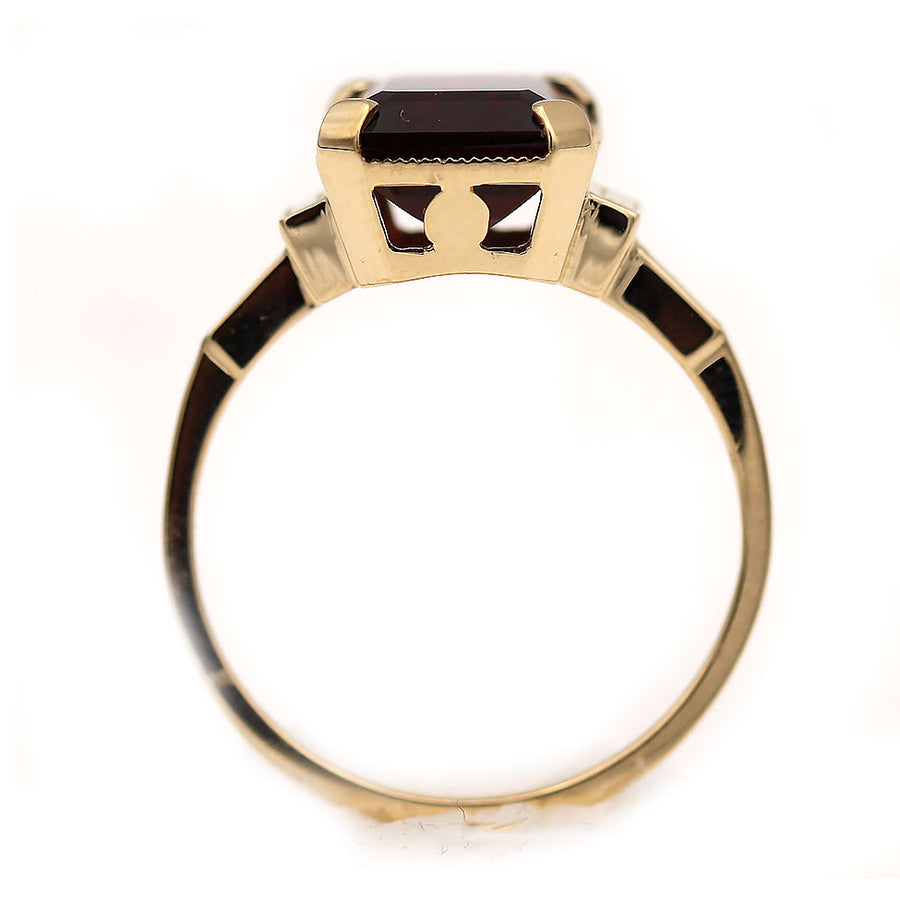 Art Deco Style Garnet Solitaire Engagement Ring