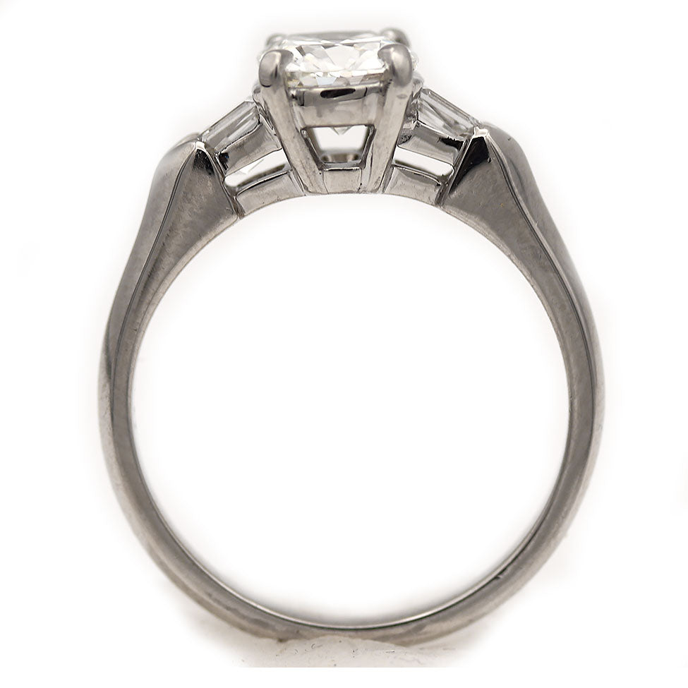 Cushion cut with hot sale bullet side stones