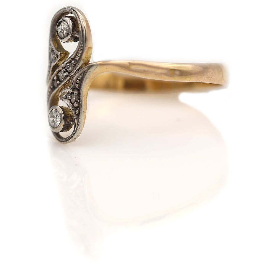 Vintage Toi Et Moi Rose Cut Diamond Dinner Ring