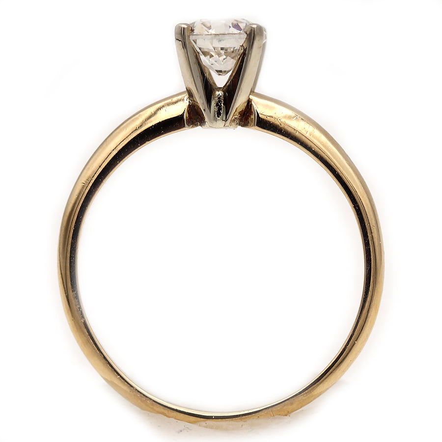 Vintage Solitaire Old European Cut Diamond Engagement Ring .74 Ct GIA J/I1