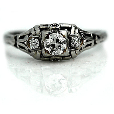 Unique Three Stone Engagement Ring
