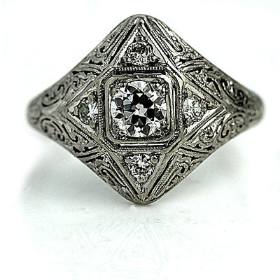 Unique Vintage Edwardian Diamond Engagement Ring
