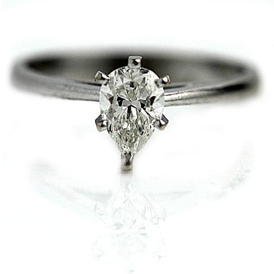 Pear Shaped Solitaire Engagement Ring .85 Ct GIA G/SI2