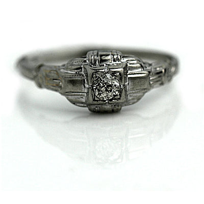 1920s Petite Solitaire Diamond Engagement Ring