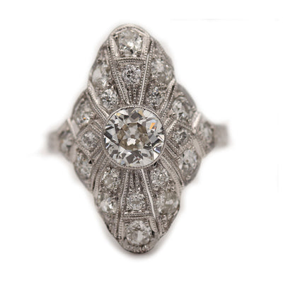Antique Bezel Set Diamond Engagement Ring