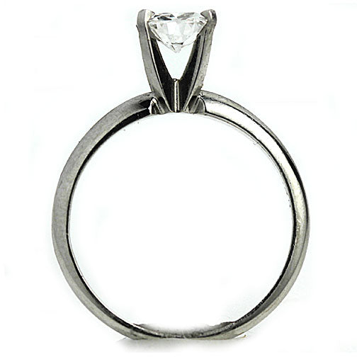 Mid-Century .74 CTW Cushion Cut Diamond Solitaire Vintage Engagement Ring GIA F/SI2