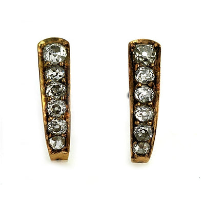 Vintage Mine Cut Diamond Earrings Circa 1970's
