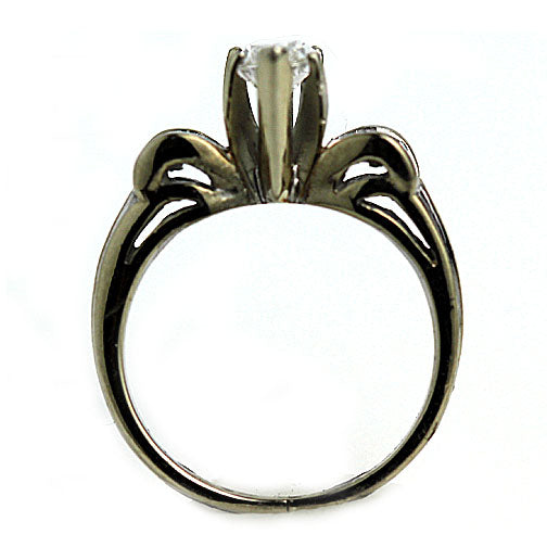 Mid-Century 1.21 CTW Marquis Diamond Vintage Engagement Ring with Baguettes GIA H/I1