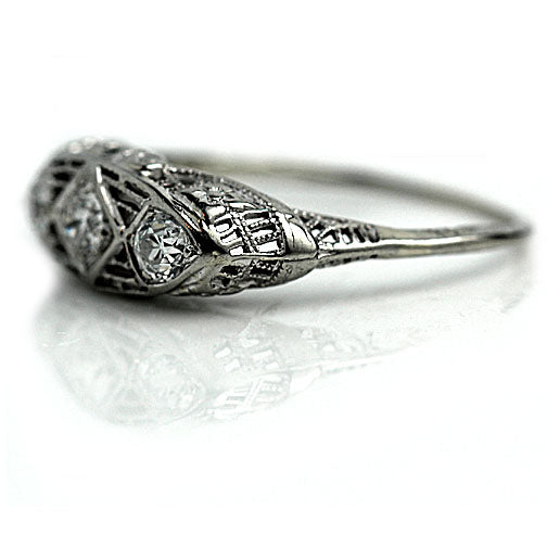 Authentic 3 Stone Diamond Engagement Ring